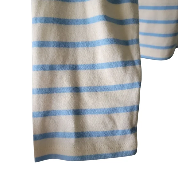 AMOUR VERT Long Sleeve Berkeley Organic Cotton Womens Ivory Blue Stripe M - Picture 4 of 9